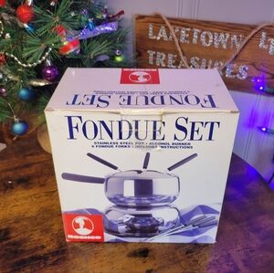 NWT Redco Stainless Steel Fondue Set-stainless